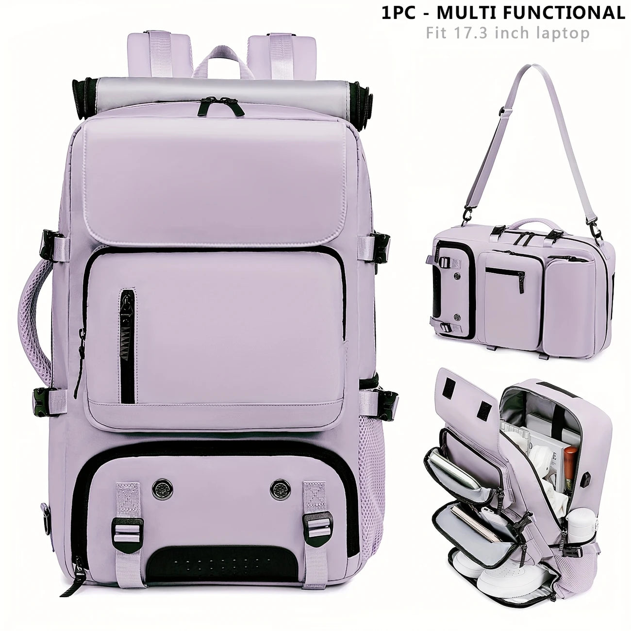 GearTrek™ All-Terrain Travel Backpack | 3-in-1 Expandable Laptop, Hiking & Shoe Storage Bag