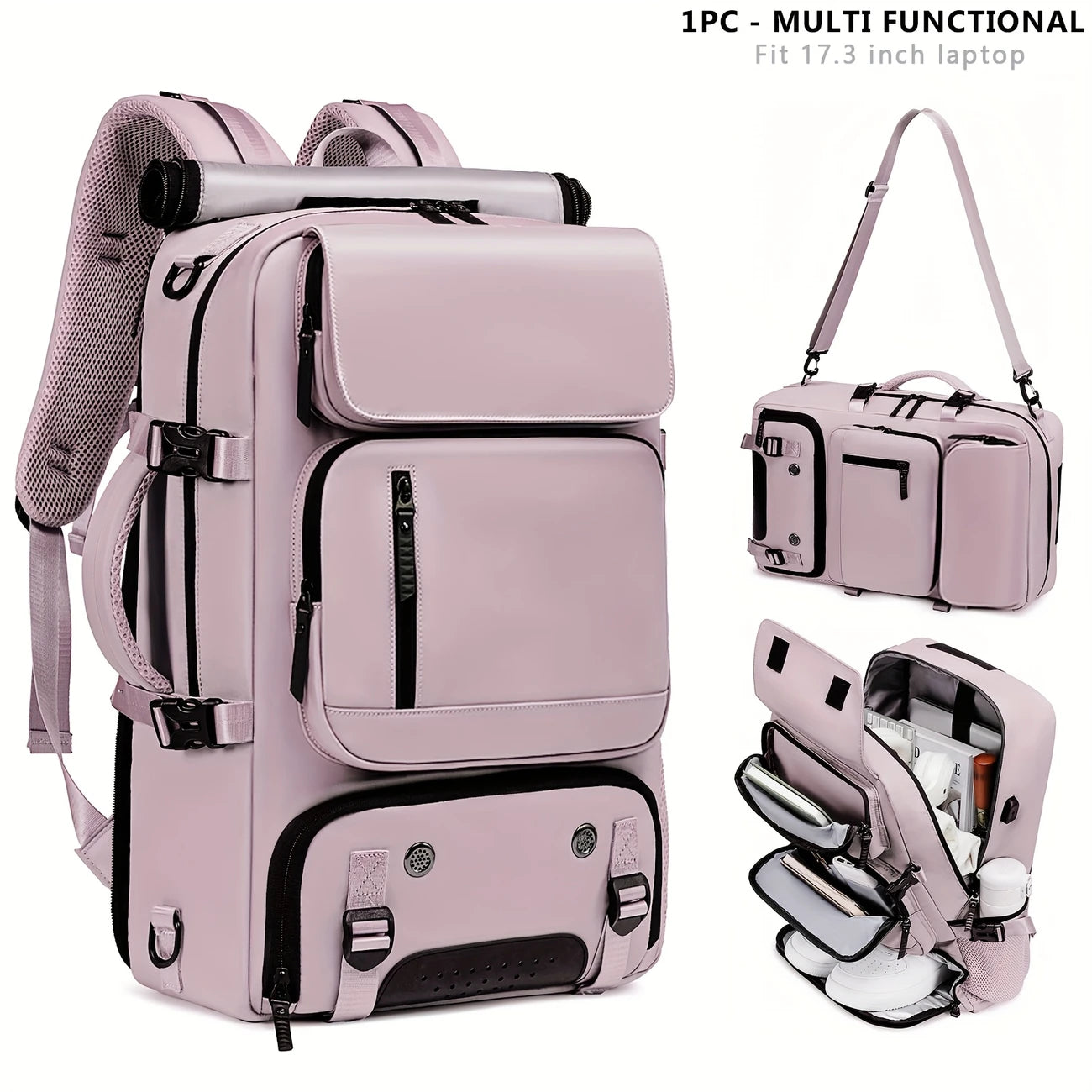 GearTrek™ All-Terrain Travel Backpack | 3-in-1 Expandable Laptop, Hiking & Shoe Storage Bag