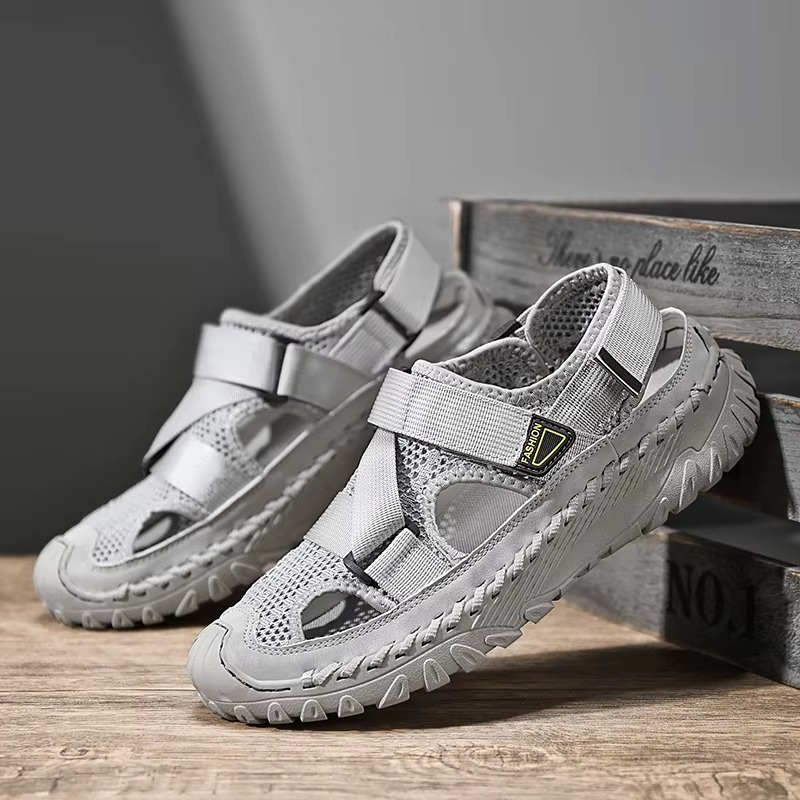 Men's Genuine Leather Roman Sandals – Casual Outdoor Summer Beach Shoes