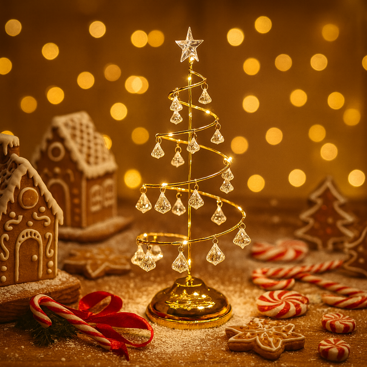 Crystal Cascade - Tabletop Lamp Tree