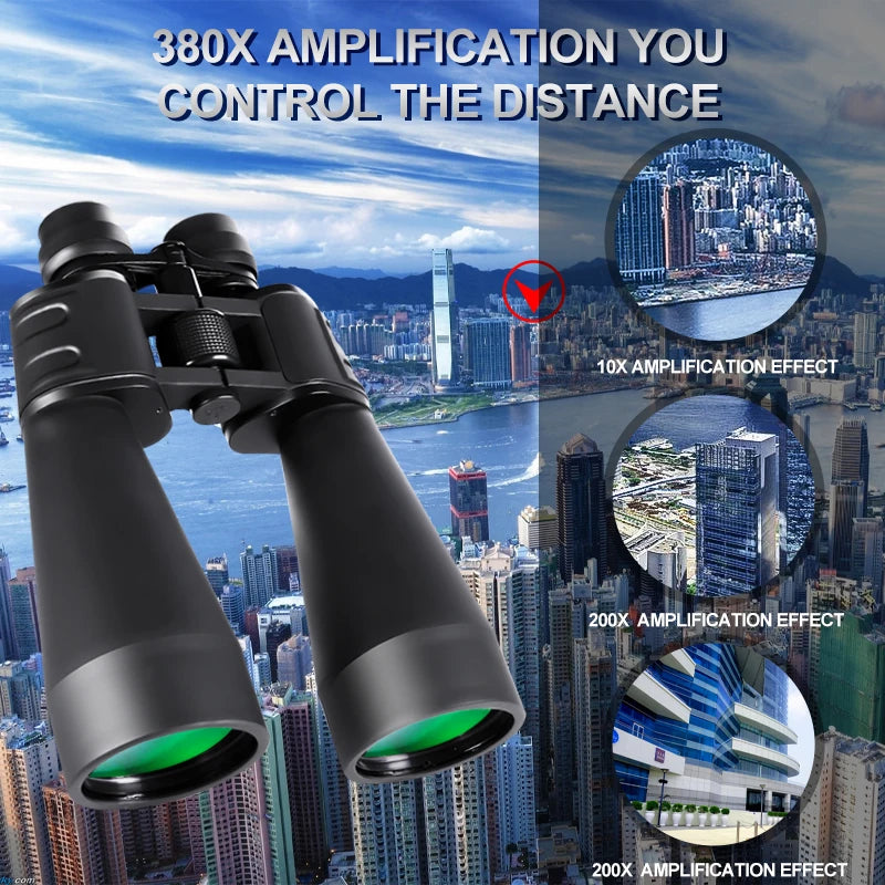 Military-Grade 10–380× HD Binoculars – Long-Range Zoom