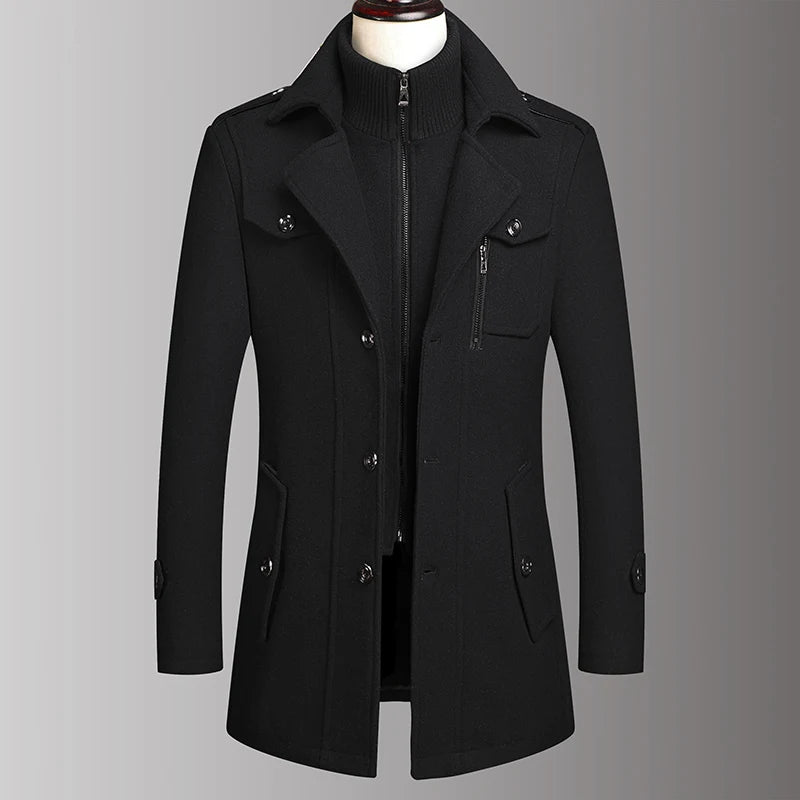 HeritageFlex™ Double-Collar Wool Coat