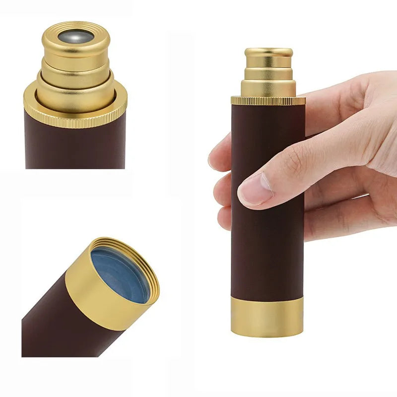 Vintage Pirate Monocular Telescope – 25x30mm Brass Spyglass + Free Leather Carry Case 🎁