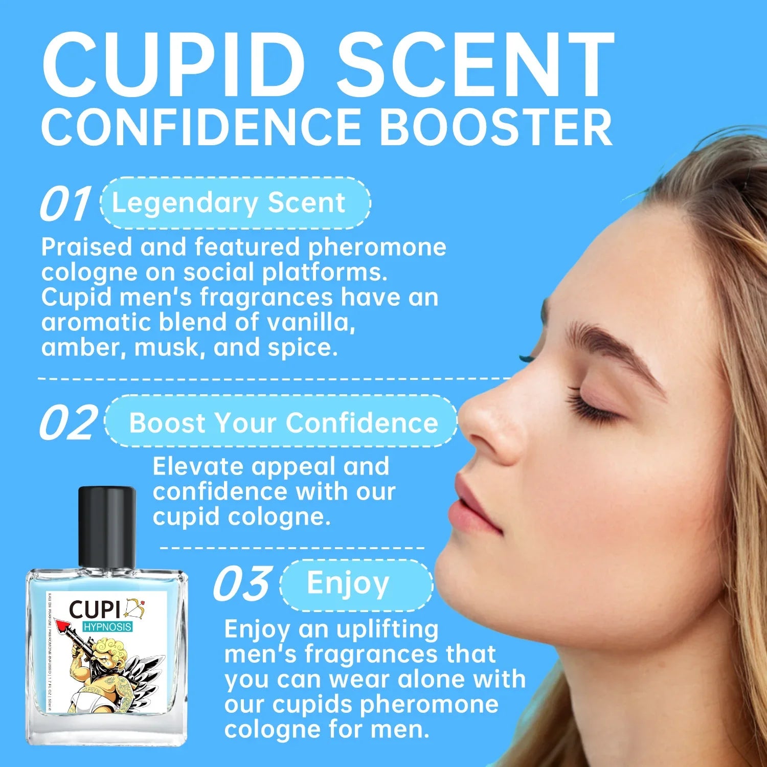 🔥 Cupid™ Hypnosis Pheromone Perfume (50ml) – Long-Lasting Confidence Booster