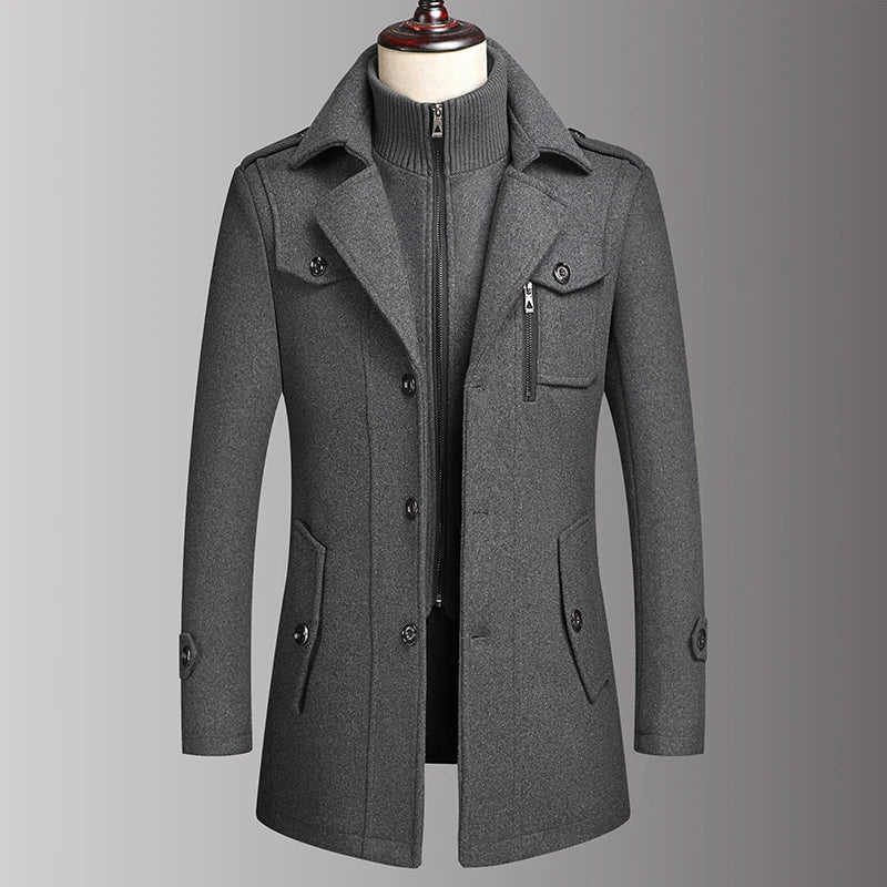 HeritageFlex™ Double-Collar Wool Coat