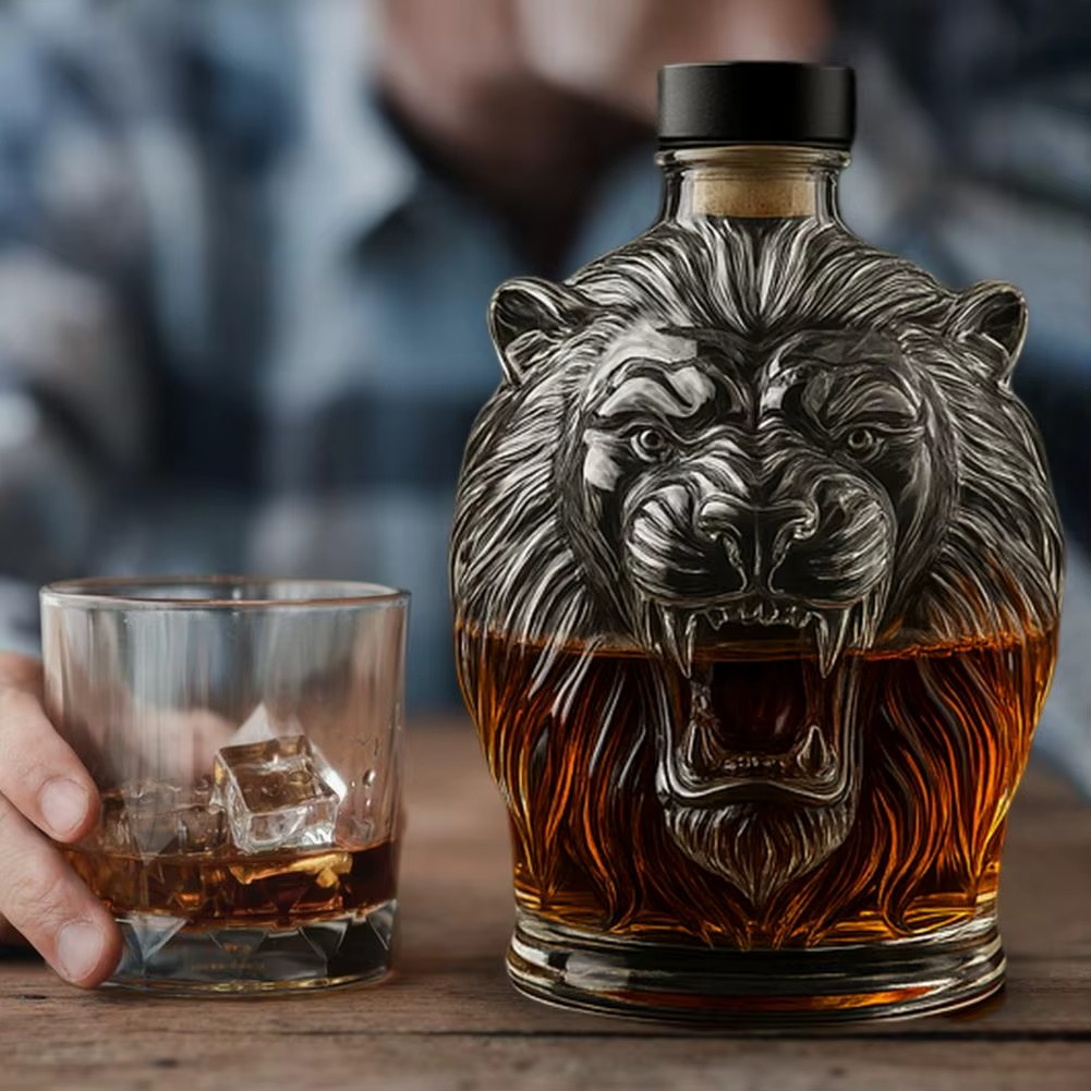 BeastPour™ Premium Animal Head Whiskey Decanter Collection (Hand-Crafted Glass)