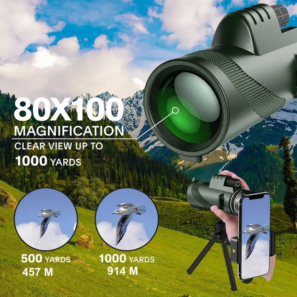 Portable 5000M HD Zoom Telescope + Free Tripod and Phone Clip 🎁