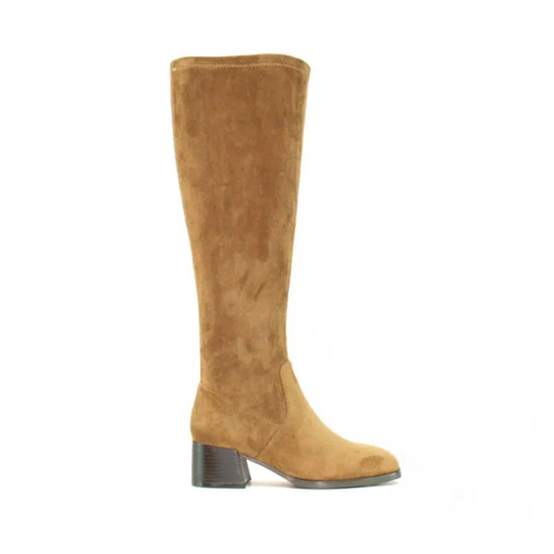 Faux Suede Knee High Stretch Boot