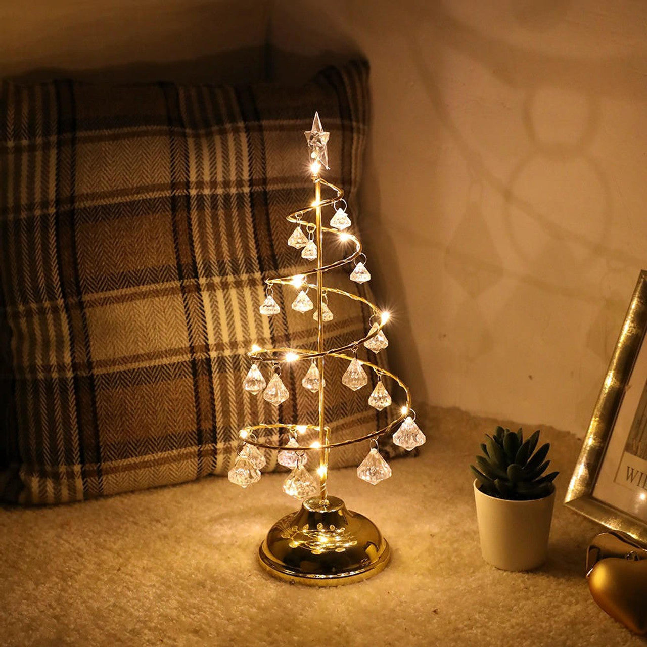 Crystal Cascade - Tabletop Lamp Tree
